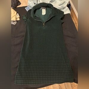 All that Jazz Dark Green Checkered Mini Dress